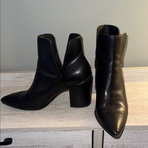 Steve Madden Black Leather Ankle Boots